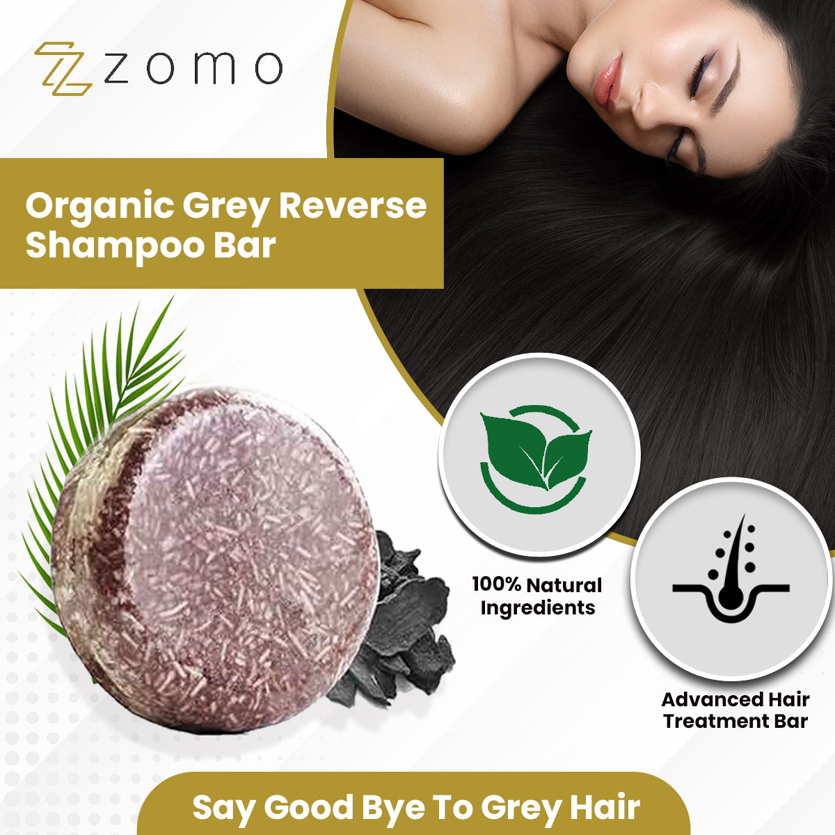 Organic Grey Reverse Shampoo Bar-Natural Organic Conditioner And Repair Care (Pack of 2)