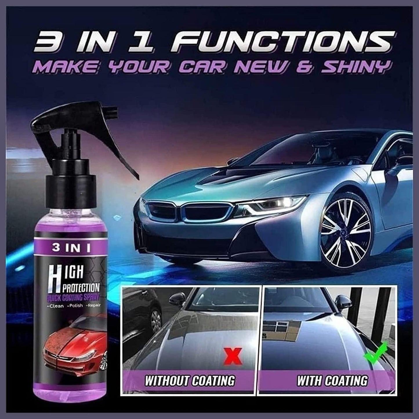 3 in 1 High Protection Quick Car Ceramic Coating Spray